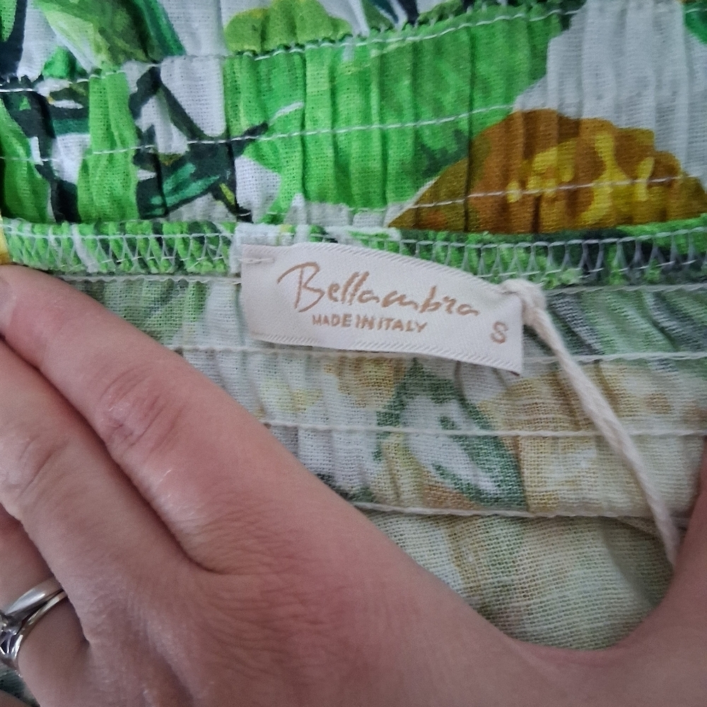 NWT Bellambra/ 🍋Lemon🍋 Made In Italy/ Tropical Sleeveless Dress/ Size US S - Picture 5 of 15